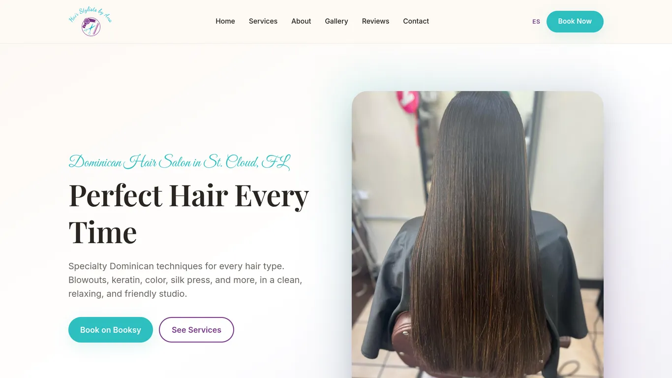 Hairstylists by Ana website screenshot