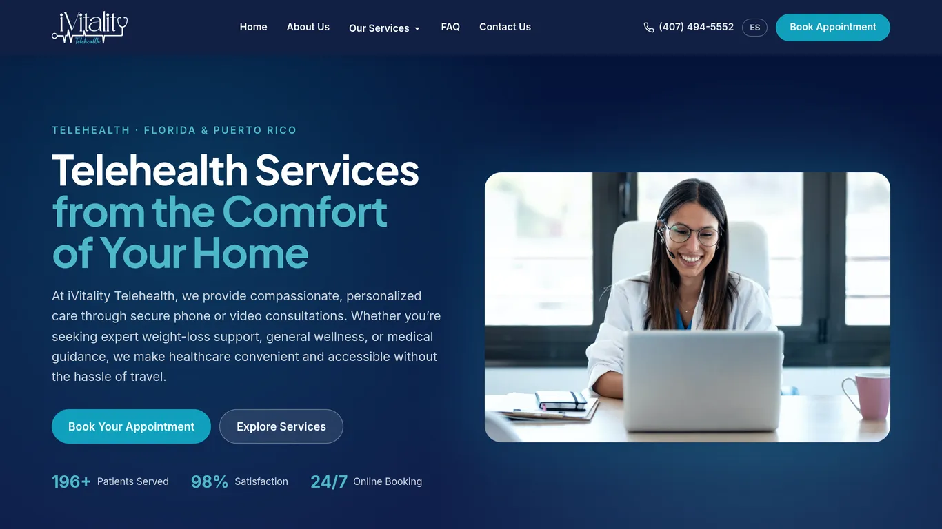iVitality Telehealth website screenshot